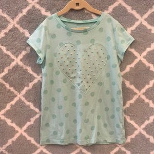 Girls heart and polka dot tee